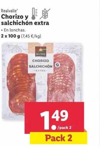 Lidl Realvalle Chorizo Y Salchichón Extra oferta