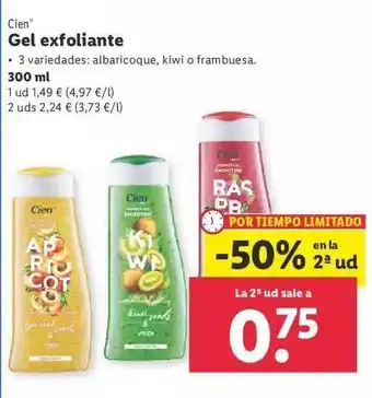Lidl -50% En La 2a Ud Cien Gel Exfoliante oferta