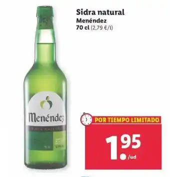Lidl Sidra Natural Menéndez oferta