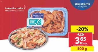 Lidl Langostino Cocido oferta