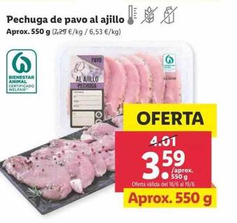 Lidl Pechuga De Pavo Al Ajillo oferta