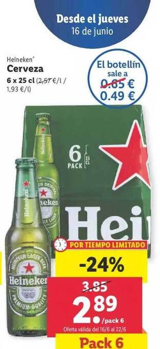 Lidl Heineken Cerveza oferta