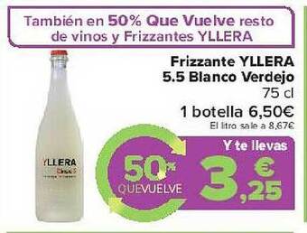 Carrefour Frizzante Yllera 5.5 Blanco Verdejo oferta