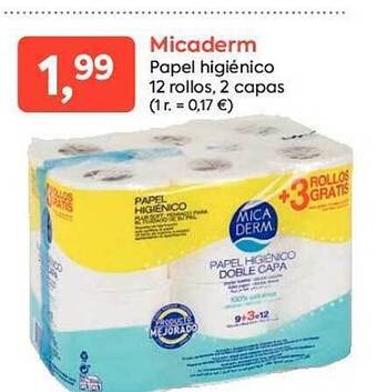 Suma Supermercados Micaderm Papel Higiénico 12 Rollos 2 Capas oferta