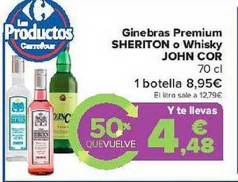 Carrefour Ginebras Premium Sheriton O Whisky John Cor oferta