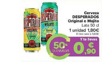Carrefour Cerveza Desperados Original O Mojito oferta