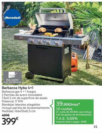 Carrefour Barbacoa Hyba 4+1 oferta
