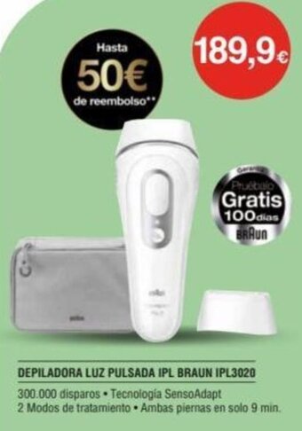 Milar Depiladora Luz Pulsada IPL Braun IPL3020 oferta