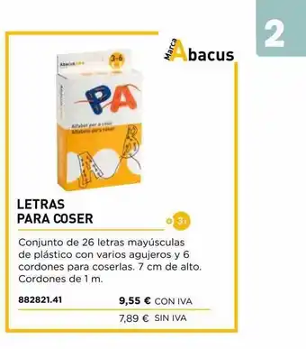 Abacus Letras Para Coser oferta