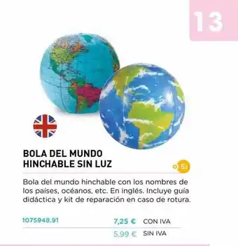 Bola Del Mundo Hinchable Sin Luz