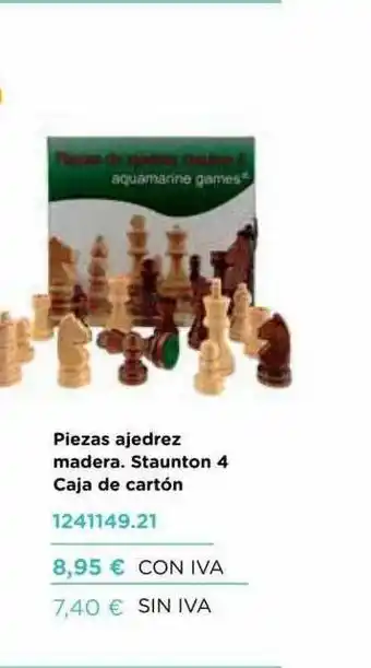 Abacus Piezas Ajedrez Madera Staunton 4 Caja De Cartón oferta