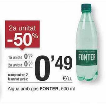 BonpreuEsclat 2a Unitat -50% Aigua Amb Gas Fonter oferta