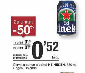 BonpreuEsclat 2a Unitat -50% Cervesa Sense Alcohol Heineken oferta