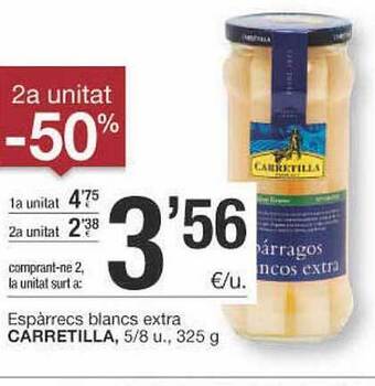 BonpreuEsclat 2a Unitat -50% Espàrrecs Blancs Extra Carretilla oferta