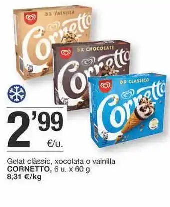 BonpreuEsclat Gelat Clàssic Xocolata O Vainilla Cornetto oferta