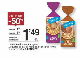 BonpreuEsclat 2a Unitat -50% Coquetes De Blat De Moro Amb Blat Sarraí O Quinoa Bicentury oferta