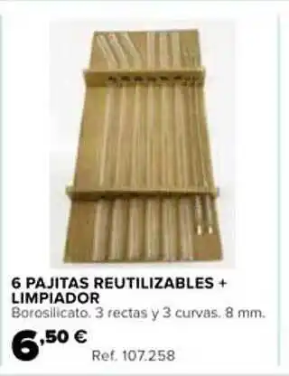 Coferdroza 6 Pajitas Reutilizables + Limpiador oferta