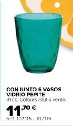 Coferdroza Conjunto 6 Vasos Vidrio Pepite oferta