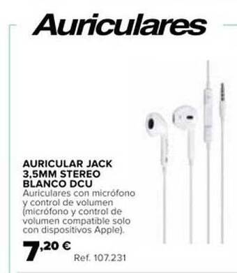 Coferdroza Auricular Jack 3.5mm Stereo Blanco Dcu oferta