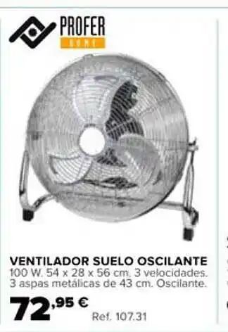 Coferdroza Ventilador Suelo Oscilante Profer oferta