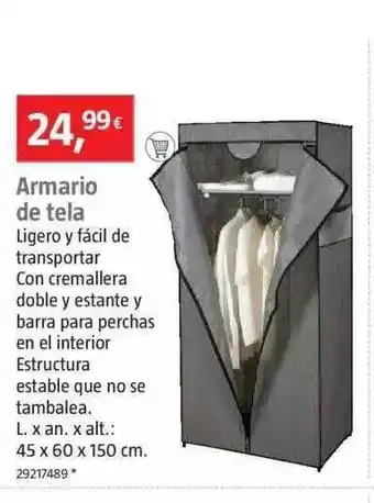 Bauhaus Armario De Tela oferta