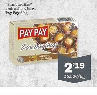 Sorli Oferta "zamburiñas" Amb Salsa Vieira Pay Pay en Sorli oferta