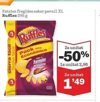 Sorli Patates Fregides Sabor Pernil XL Ruffles oferta