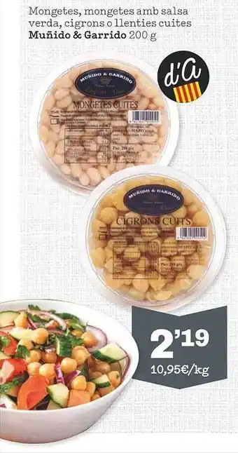 Sorli Mongetes Amb Salsa Verda, Cigrons O Llenties Cuites Muñido & Garrido oferta