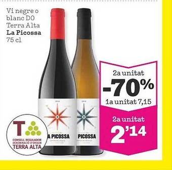 Sorli 2a Unitat -70% Vi Negre O Blanc Do Terra Alta La Picossa oferta