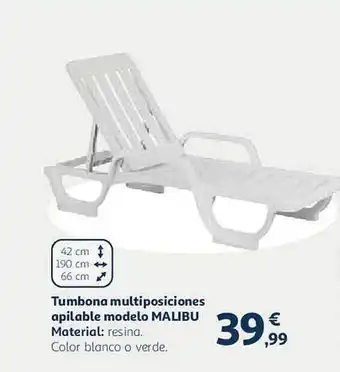 Alcampo Tumbona Multiposiciones Apilable Modelo Modelo Malibu Material oferta