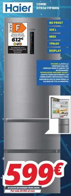 Mi electro Haier Combi HTR3619FNMN 190x60 348 L oferta