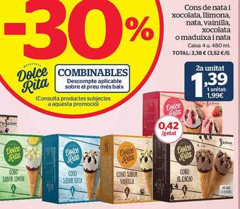 La Sirena Cons De Nata I Xocolata Llimona Nata Vainilla Xocolata O Maduixa I Nata oferta