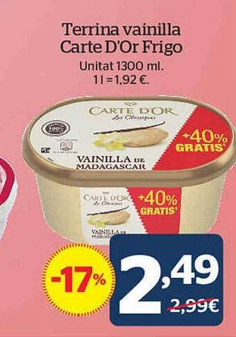 La Sirena Terrina Vainilla Carte D'or Frigo oferta