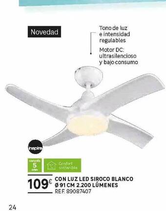 Leroy Merlin Con Luz Led Siroco Blanco ø 91 Cm 2.200 Lúmenes oferta