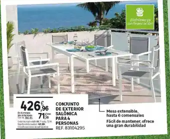Leroy Merlin Conjunto De Exterior Salónica Para 4 Personas oferta