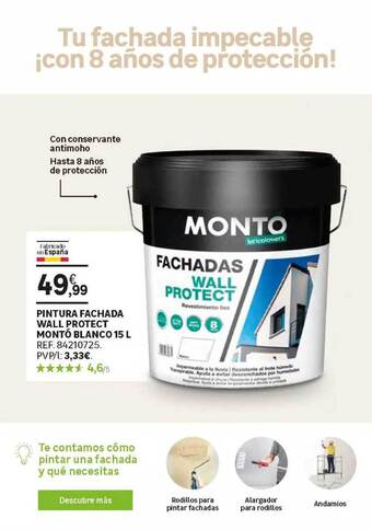 Leroy Merlin Pintura Fachada Wall Protect Montó Blanco 15 L oferta