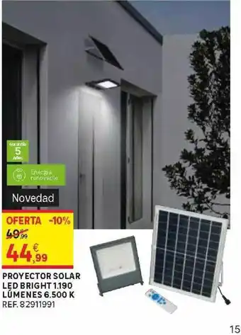 Leroy Merlin Proyector Solar Led Bright 1.190 Lúmenes 6.500 K oferta