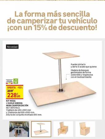Leroy Merlin Kit Mesa + Suelo Siberia Para Camperización oferta