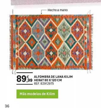 Leroy Merlin Alfombra De Lana Kilim Herat 80 X 120 Cm oferta