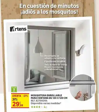Leroy Merlin Mosquitera Enrollable Para Ventana De 120 X 120 Cm Artens oferta