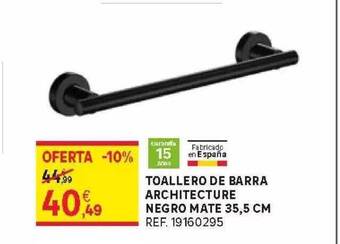 Leroy Merlin Toallero De Barra Architecture Negro Mate 35.5 Cm oferta