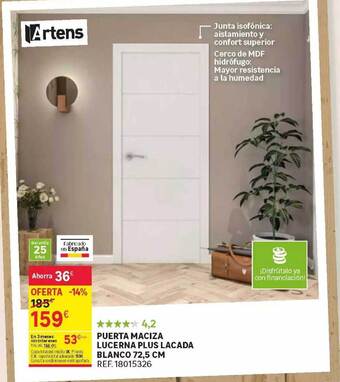 Leroy Merlin Puerta Maciza Lucerna Plus Lacada Blanco 72.5 Cm oferta
