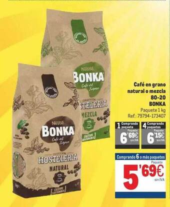 Makro Café En Grano Natural O Mezcla 80-20 Bonka oferta