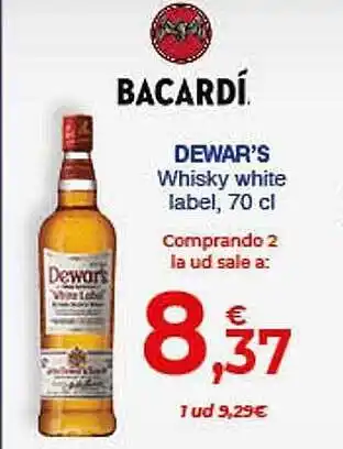 CashDiplo Bacardí Dewar's Whisky White oferta