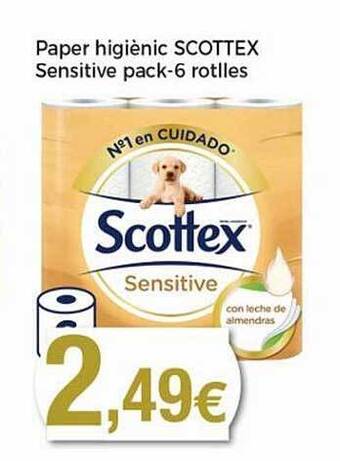 Keisy Paper Higiènic Scottex Sensitive Pack-6 Rotlles oferta