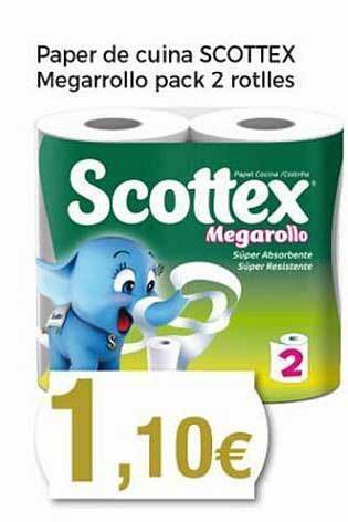 Keisy Paper De Cuina Scottex Megarollo Pack 2 Rotlles oferta