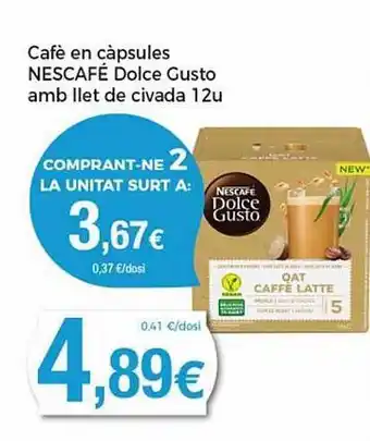 Keisy Cafè En Càpsules Nescafé Dolce Gusto Amb Llet De Civada oferta