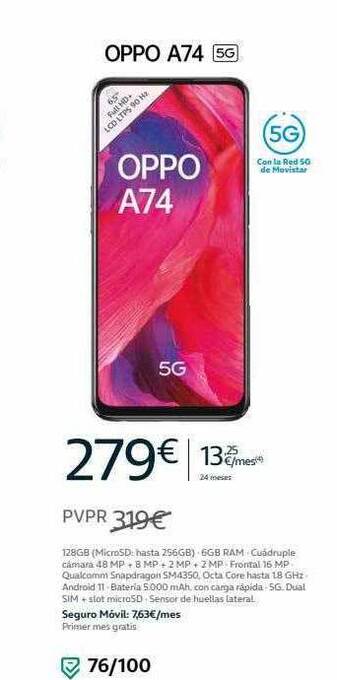 Movistar Oppo A74 5g oferta