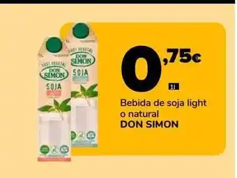 Supeco Bebida De Soja Light O Natural Don Simon oferta