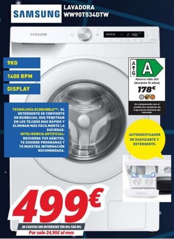 Mi electro Samsung Lavadora WW90T534DTW oferta